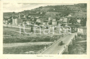 Cartolina originale da collezione 1943 IMPERIA Corriera in transito sul Ponte IMPERO Cartolina ANIMATA FP NV 1