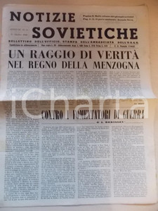 Giornale, rivista storica 1948 NOTIZIE SOVIETICHE Contro i fomentatori di guerra Anno III nÂ° 55 1