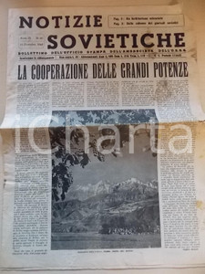 Giornale, rivista storica 1948 NOTIZIE SOVIETICHE La cooperazione delle grandi potenze Anno III nÂ° 60 1