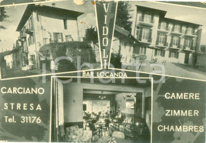 Cartolina originale da collezione 1950 ca CARCIANO DI STRESA VB Bar locanda VIDOLI Vedutine Cartolina FG NV 1