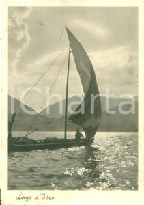 Cartolina originale da collezione 1940 ca LAGO D ISEO Barca a vela in navigazione Cartolina postale FG NV 1
