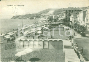 Cartolina originale da collezione 1956 COGOLETO GE Veduta della spiaggia con bagnanti Cartolina FG VG 1