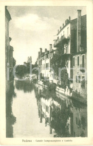 Cartolina originale da collezione 1922 PADOVA Canale Camposampiero e Castello Cartolina FP VG 1