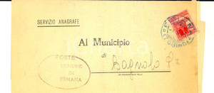Cartolina originale da collezione 1945 STORIA POSTALE BIBIANA Modulo affrancato RSI 20 cent. monumenti distrutti 1