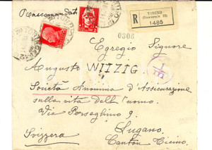 Cartolina originale da collezione 1941 STORIA POSTALE REGNO Busta raccomandata imperiale re + Italia turrita 1