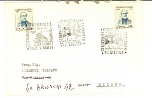 Materiale pubblicitario d’epoca 1972 VERONA 39 Manifestazione filatelica Busta Giuseppe MAZZINI L. 25 1