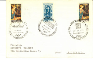 Materiale pubblicitario d’epoca 1971 VERONA 37 Manifestazione filatelica Busta Filippo LIPPI Benvenuto CELLINI 1