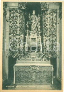 Cartolina originale da collezione 1941 SIRACUSA Statua di Santa Lucia patrona della cittÃ  Cartolina FG NV 1