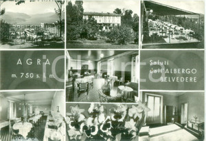 Cartolina originale da collezione 1957 AGRA VA Vedutine dell Albergo BELVEDERE Cartolina FG VG 1