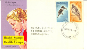 Materiale pubblicitario d’epoca 1960 NEW ZEALAND Health Postage Stamps  Official Cover KING GEORGE V Memorial 1