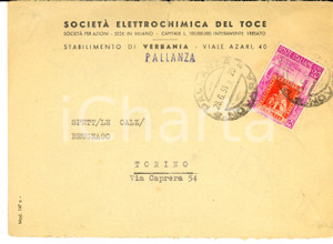 Oggetto da collezione cartaceo 1951 VERBANIA SocietÃ  Elettrochimica del Toce  Centenario francobolli Toscana 1