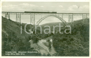 Cartolina originale da collezione 1958 BERGISH LAND GERMANIA Treno a vapore sul ponte sospeso Cartolina FP VG 1