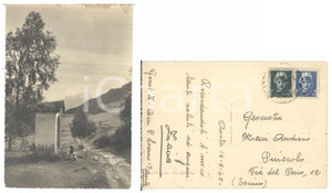 Cartolina originale da collezione 1945 STORIA POSTALE LUOGOTENENZA Cartolina AOSTA affrancata imperiale fasci 1