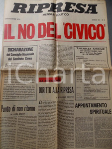Giornale, rivista storica 1974 RIPRESA Il NO del Comitato Civico Mensile politico anno III nÂ° 8 1
