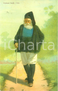 Cartolina originale da collezione 1930 ca OSILO SS COSTUMI SARDI Anziano in abito tradizionale Cartolina FP NV 1