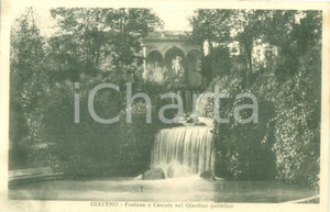 Cartolina originale da collezione 1931 GIAVENO TO Fontana e cascata nel Giardino pubblico Cartolina FP VG 1