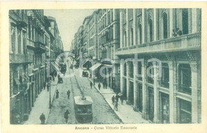 Cartolina originale da collezione 1935 ca ANCONA Tram in Corso Vittorio Emanuele Cartolina FP NV 1