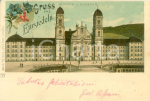Cartolina originale da collezione 1900 EINSIEDELN SVIZZERA Veduta della chiesa Kirche und Kloster Cartolina FP 1