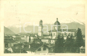 Cartolina originale da collezione 1925 INTRA VERBANIA Panorama con Basilica di SAN VITTORE Cartolina FP VG 1
