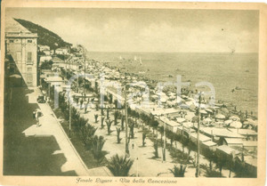 Cartolina originale da collezione 1949 FINALE LIGURE SV Panorama di Via della Concezione Cartolina FG VG 1