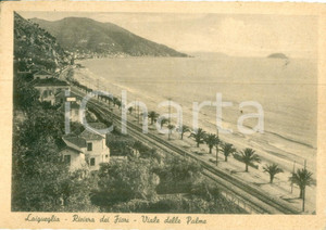 Cartolina originale da collezione 1949 LAIGUEGLIA SV Ferrovia lungo il Viale delle Palme Cartolina FG VG 1