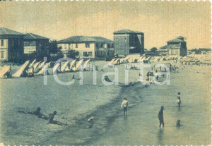 Cartolina originale da collezione 1954 RIVABELLA DI RIMINI Bagnanti sulla spiaggia Cartolina FG VG 1