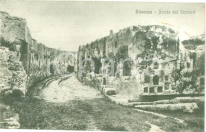Cartolina originale da collezione 1924 SIRACUSA La strada dei sepolcri Cartolina postale FP VG 1