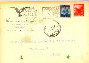 Cartolina originale da collezione 1947 TORINO Ditta Maurizio ARAGNO ordina specchietti Cartolina intestata 1