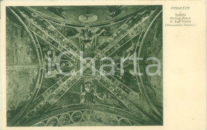 Cartolina originale da collezione 1934 PIANEZZA TO Soffitto antica pieve di SAN PIETRO Cartolina postale FP VG 1
