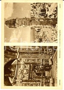 Cartolina originale da collezione 1945 ca ABBAZIA MONTECASSINO Portale della Sagrestia distrutto Cartolina 1