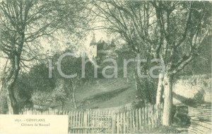 Cartolina originale da collezione 1907 CONFLANS FRANCE Vue du ChÃ¢teau de Manuel Cartolina postale FP VG 1