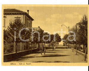 Cartolina originale da collezione 1950 ca BELLARIA RN Viale G. PASCOLI Cartolina VINTAGE ANIMATA FG NV 1