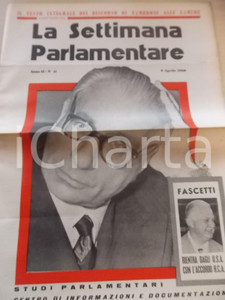 Giornale, rivista storica 1960 LA SETTIMANA PARLAMENTARE Discorso di TAMBRONI alle Camere Giornale nÂ° 11 1