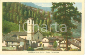Cartolina originale da collezione 1955 PRAGELATO TO Veduta della Chiesa parrocchiale Cartolina FP VG 1