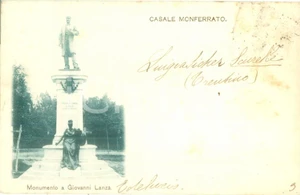 Cartolina originale da collezione 1900 CASALE MONFERRATO AL Monumento a Giovanni LANZA Cartolina FP VG 1