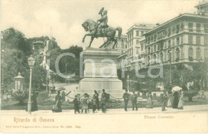 Cartolina originale da collezione 1900 ca GENOVA Genovesi in Piazza CORVETTO Cartolina postale FP NV 1