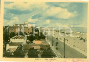 Cartolina originale da collezione 1965 ca RIMINI Veduta dei villini e della spiaggia Cartolina FG nv 1