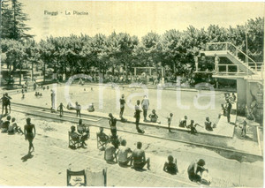 Cartolina originale da collezione 1962 FIUGGI FR Bagnanti affollano la piscina Cartolina FG VG 1