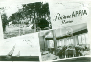 Cartolina originale da collezione 1960 ca RIMINI Vedutine Pensione APPIA ristorante Cartolina FG NV 1