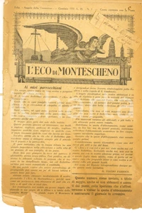 Giornale, rivista storica 1931 L ECO DI MONTESCHENO Notizie religiose Anno IX n° 1 DANNEGGIATO 1