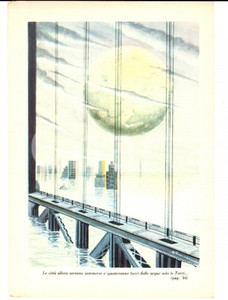 Stampa, bozzetto originale 1950 ca FANTASCIENZA Ill. G. LUISE CittÃ  sommerse dalle acque Stampa 16x23 cm 1