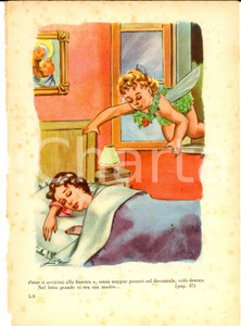 Stampa, bozzetto originale 1951 LA STORIA DI PETER PAN La madre addormentata Stampa 17x23 ill. LIVRAGHI 1