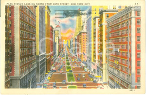 Cartolina originale da collezione 1948 NEW YORK USA Park Avenue from 46th Street Cartolina FP VG 1