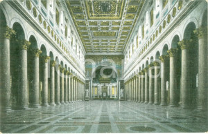 Cartolina originale da collezione 1935 ca ROMA Interno della Chiesa di SAN PAOLO Cartolina FP NV 1