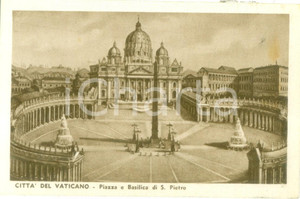 Cartolina originale da collezione 1935 ca CITTA  DEL VATICANO Piazza e Basilica di San Pietro Cartolina FP NV 1