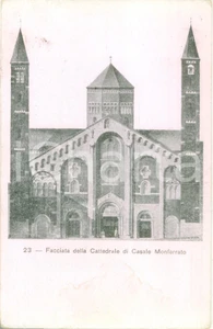 Cartolina originale da collezione 1900 ca CASALE MONFERRATO AL Facciata della Cattedrale Cartolina FP NV 1