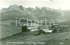 Cartolina originale da collezione 1955 ca ALPE DI SIUSI BZ Rifugio Punta d Oro verso Gruppo di ODLE Cartolina 1