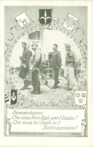 Cartolina originale da collezione 1915 PROPAGANDA WW1 Cosa fece Egli per l ITALIA? Prestito nazionale Cartolina 2 1