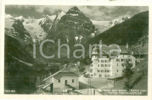 Cartolina originale da collezione 1935 STELVIO BZ Hotel Posta Auto garage a TRAFOI Cartolina FP NV 1