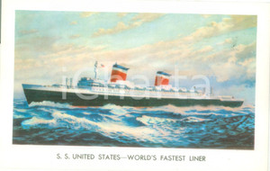 Cartolina originale da collezione 1952 MARINA MERCANTILE Piroscafo S.S. UNITED STATES Cartolina FP NV 1